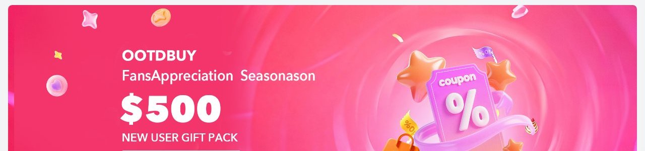Official OOTDBuy $500 new user gift pack banner